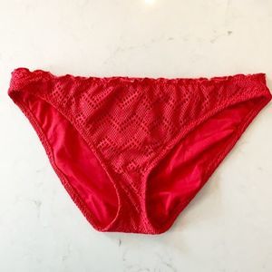 Mossimo red crochet boho brief style bikini bottoms